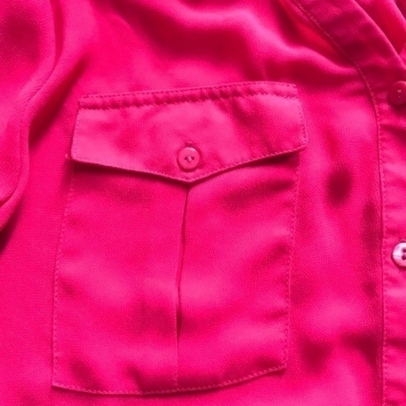 🔥Semi-Sheer Deep Pink Blouse - Picture 3 of 5